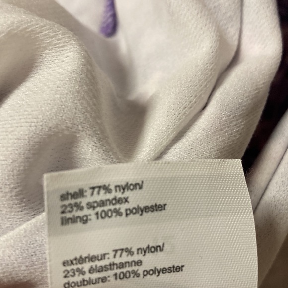 SPEEDO One Piece Swim Suit Purple & Pink Racer Back Ruching on the sides Size 12 - Picture 7 of 9